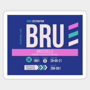 Brussels (BRU) Airport Code Baggage Tag Magnet